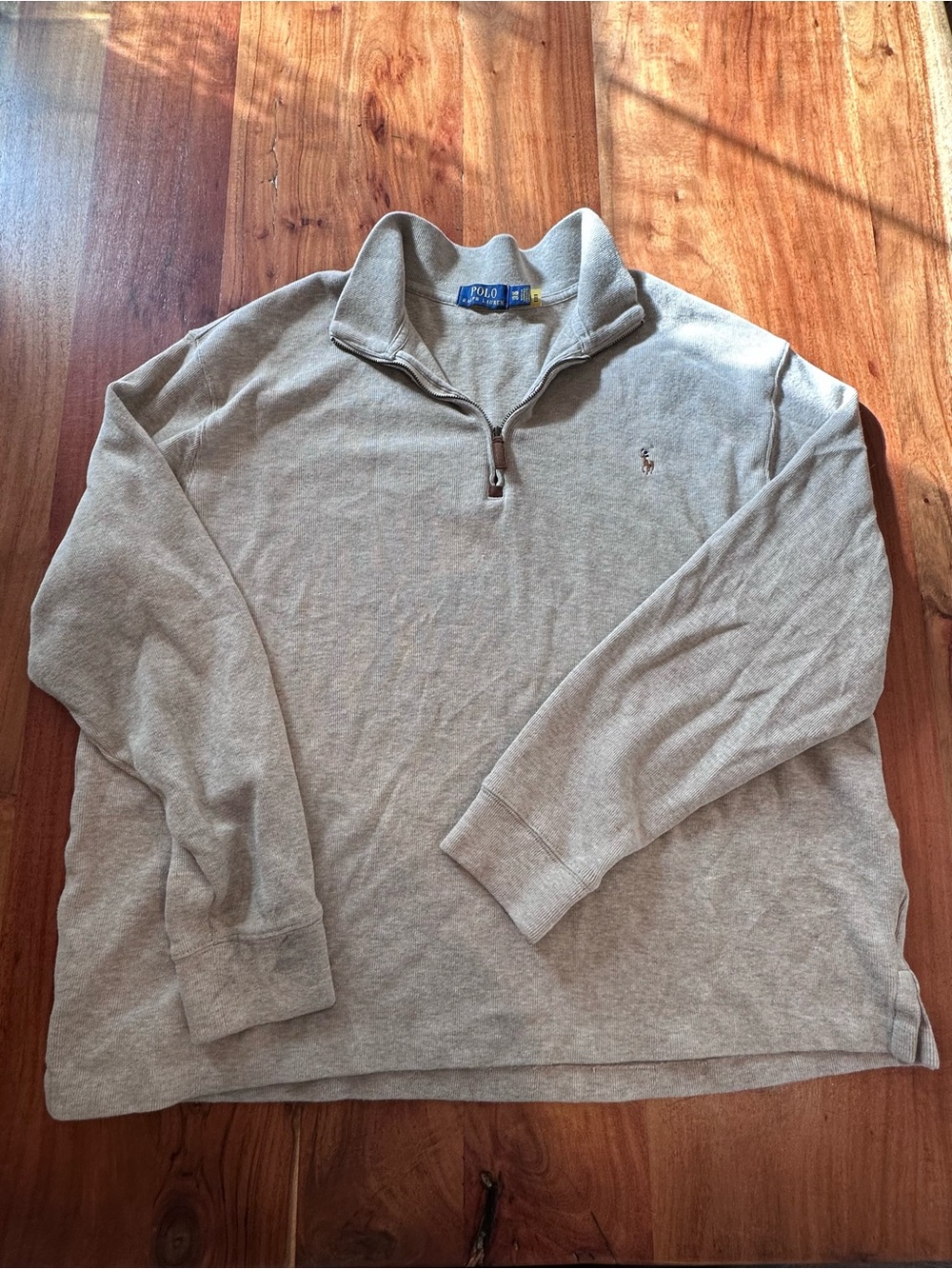Ralph Lauren Men’s Quarter-Zip Sweater in Light Beige